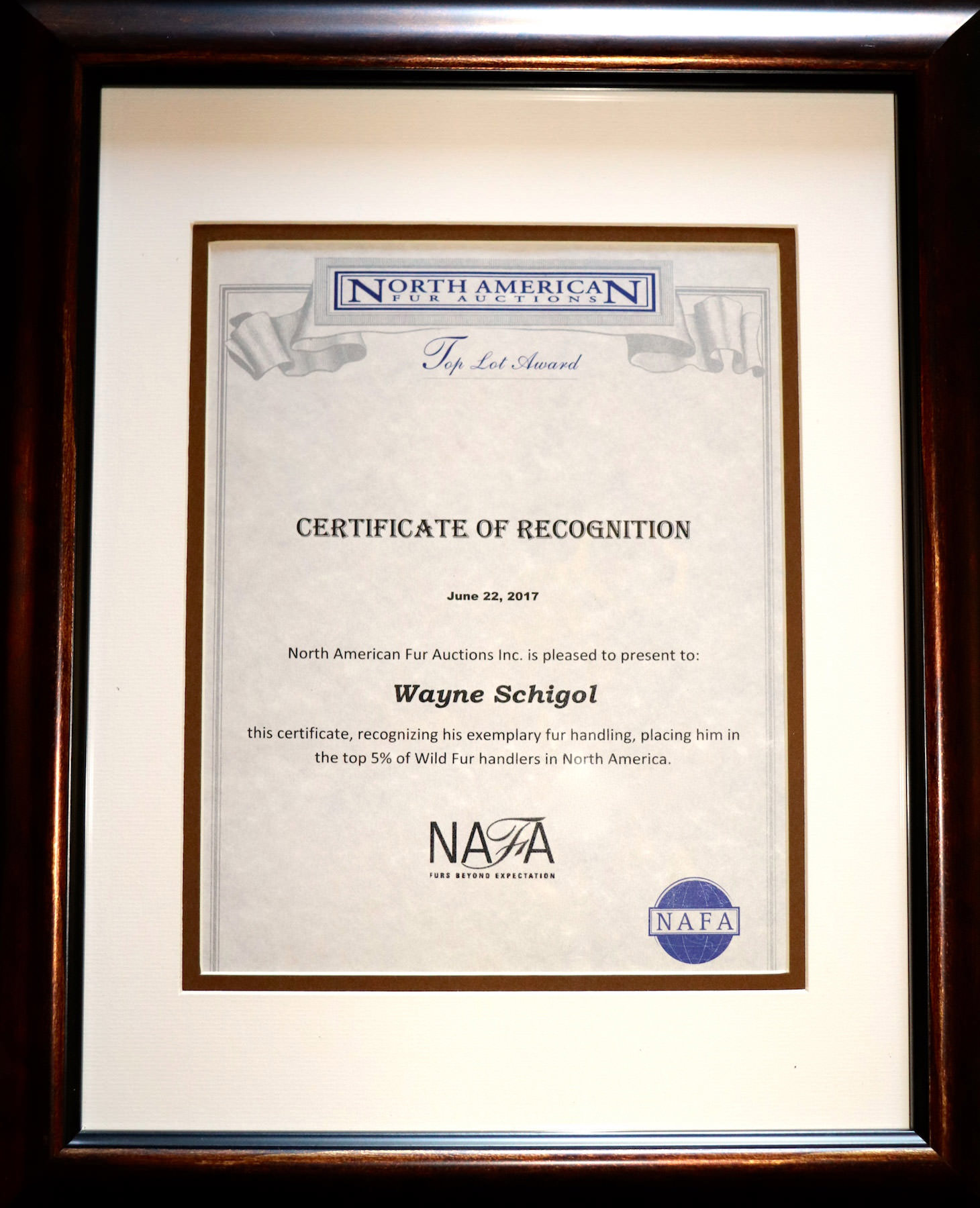 NAFA certificate